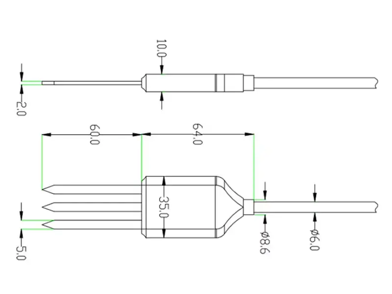 Soil temperature and humidity integrated sensor