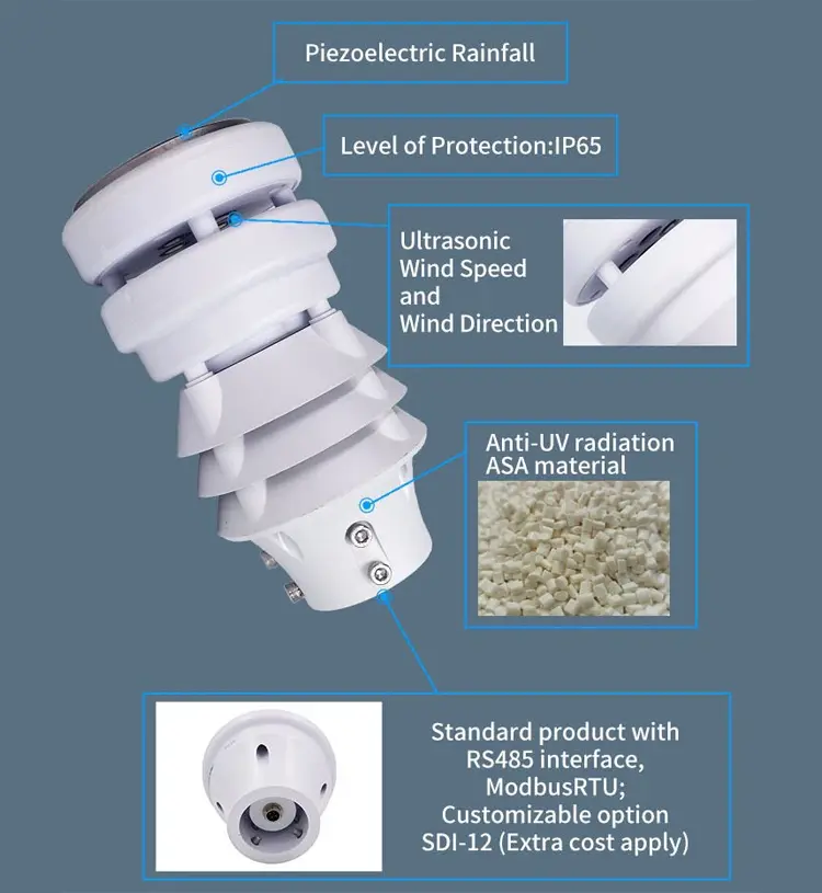 XF600AL 6-in-1 ultrasonic weather sensor