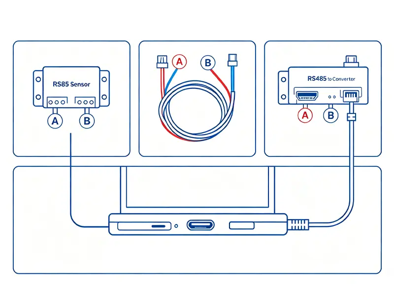 how to connect RS485 sensor