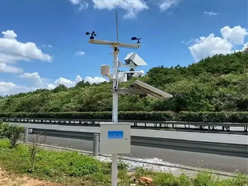 construction site weather station for the road