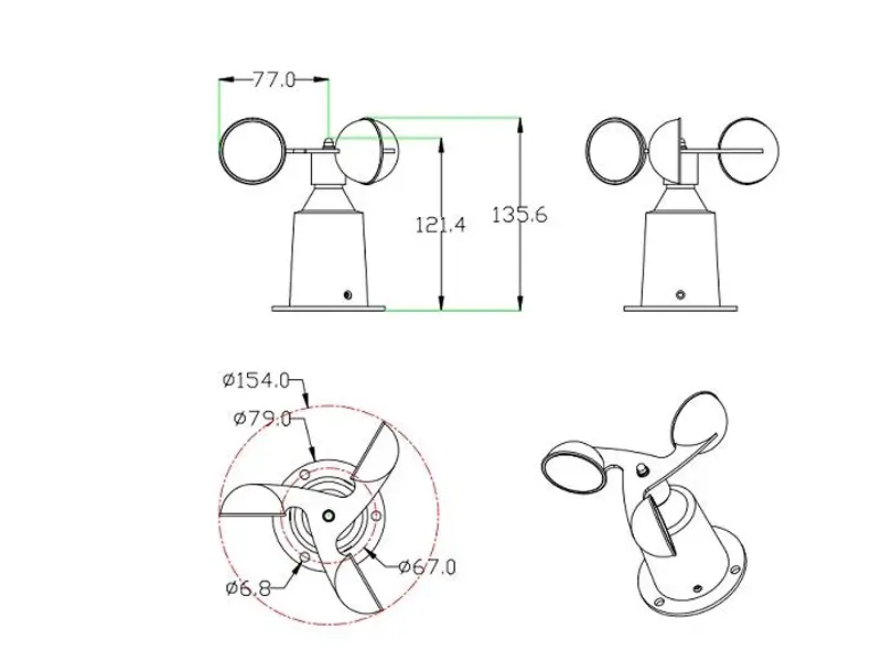 cup type anemometer​